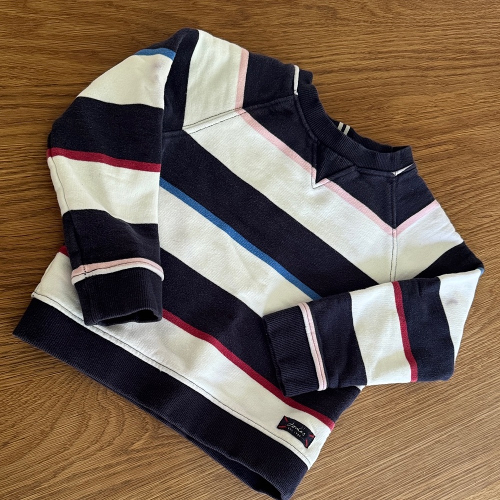 Joules Striped Navy and White Cotton Sweatshirt